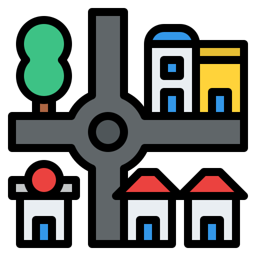 mappa della città Iconixar Lineal Color icona