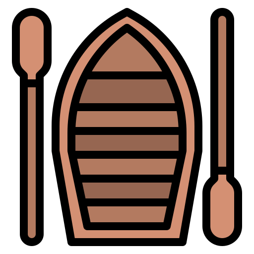 Рыболовная лодка Iconixar Lineal Color иконка
