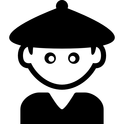 Boy with chinese hat  icon