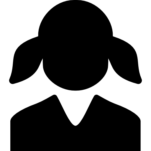 Girl with two ponytails  icon