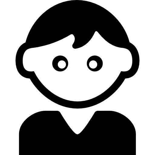 niño con camiseta negra  icono