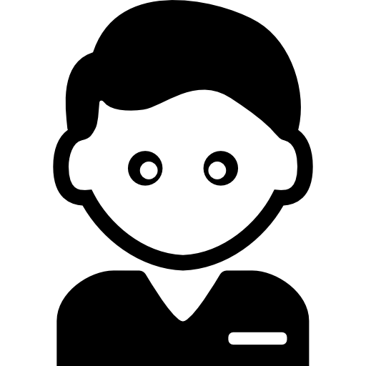 hombre joven con camiseta negra  icono