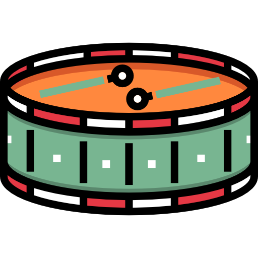 Drum Detailed Straight Lineal color icon