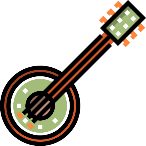 banjo Detailed Straight Lineal color ikona