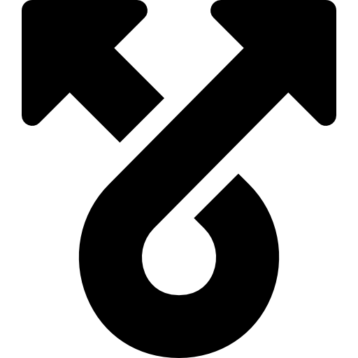 frecce curve Basic Rounded Filled icona