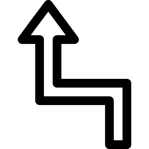 freccia curva Basic Rounded Lineal icona