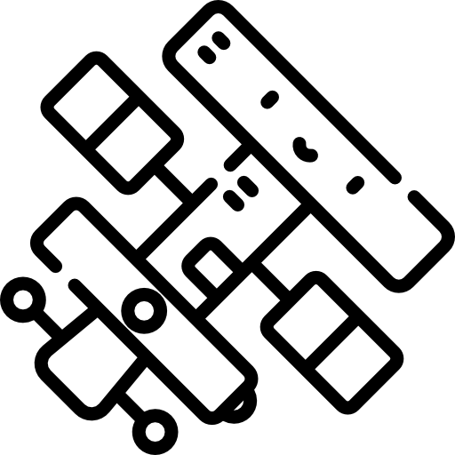 estación espacial Kawaii Lineal icono