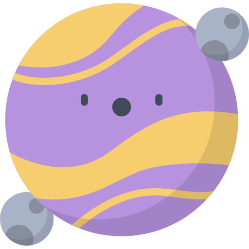 planeta Kawaii Flat ikona
