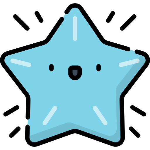 estrella Kawaii Lineal color icono