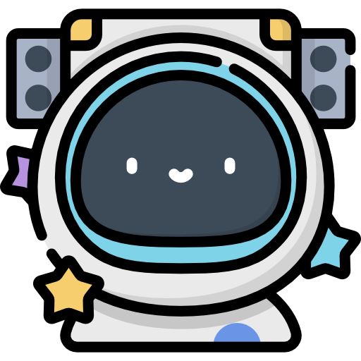 astronauta Kawaii Lineal color icono
