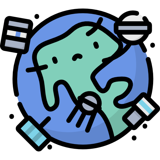 Space junk Kawaii Lineal color icon