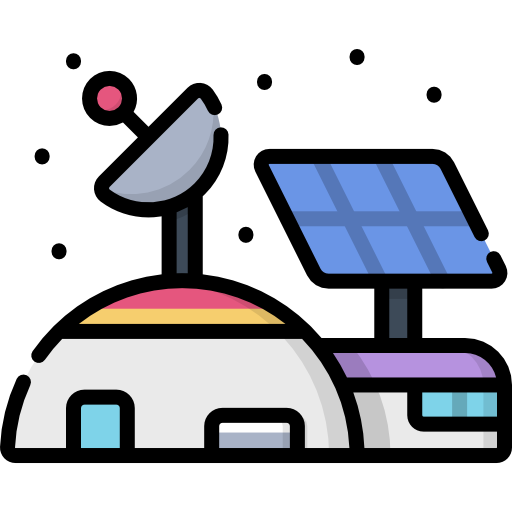 estación espacial Kawaii Lineal color icono
