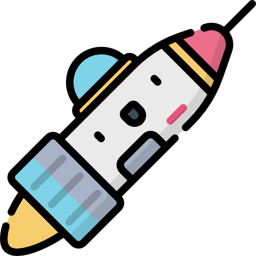 Spacecraft Kawaii Lineal color icon