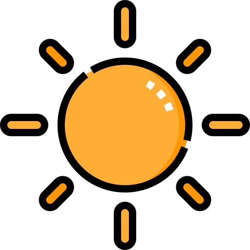 słońce Detailed Straight Lineal color ikona