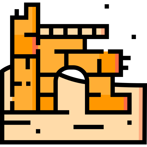 Ruins Detailed Straight Lineal color icon