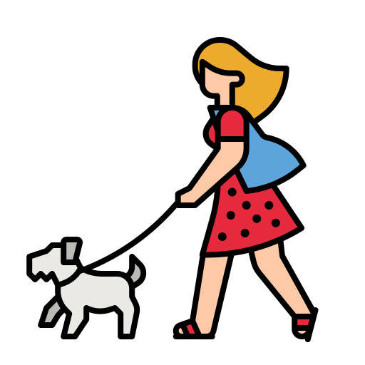 犬を連れて散歩をしている photo3idea_studio Lineal Color icon