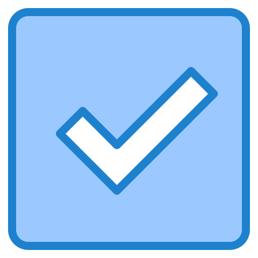 Tick srip Blue icon