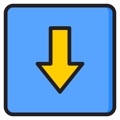Down arrow srip Lineal Color icon