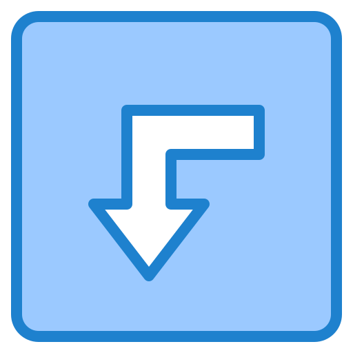 왼쪽으로 돌아 srip Blue icon