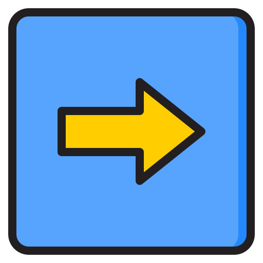 flecha correcta srip Lineal Color icono