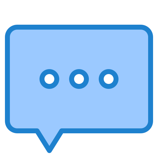 Speech bubble srip Blue icon