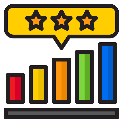 Rating stars srip Lineal Color icon