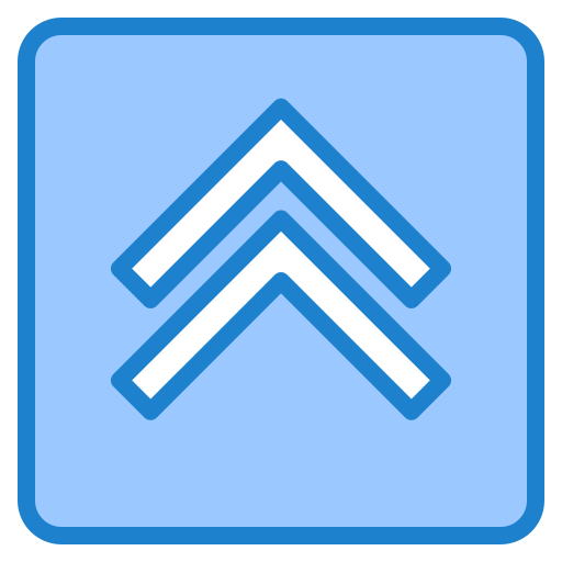 Up arrows srip Blue icon