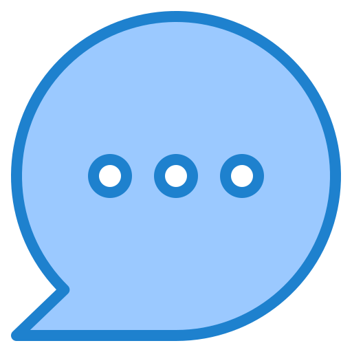 Speech bubble srip Blue icon