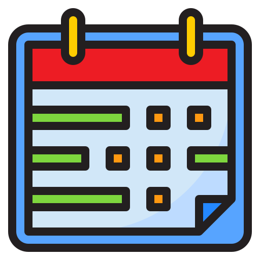 kalendarz srip Lineal Color ikona