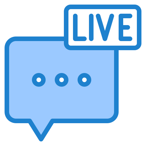 live chat srip Blue icoon