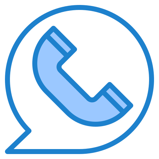 telefoongesprek srip Blue icoon