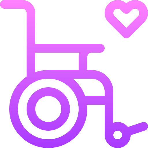 silla de ruedas Basic Gradient Lineal color icono