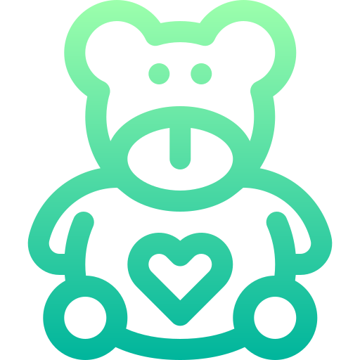 urso teddy Basic Gradient Lineal color Ícone