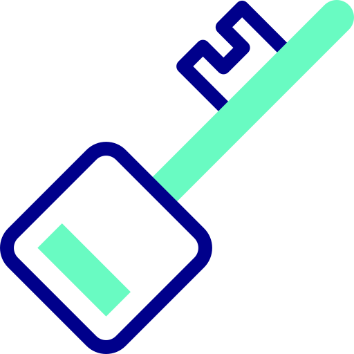 Key Detailed Mixed Lineal color icon