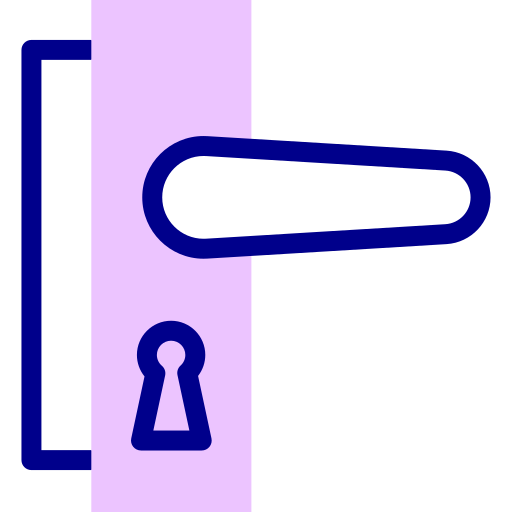 Door lock Detailed Mixed Lineal color icon