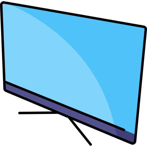 televisión led Generic Thin Outline Color icono