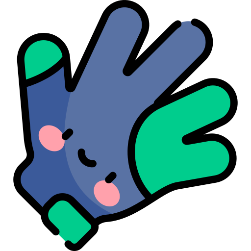 rękawice Kawaii Lineal color ikona