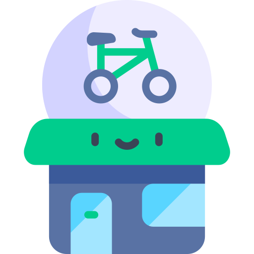 Bike shop Kawaii Flat icon