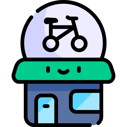 negozio di biciclette Kawaii Lineal color icona