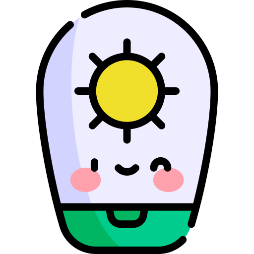protector solar Kawaii Lineal color icono
