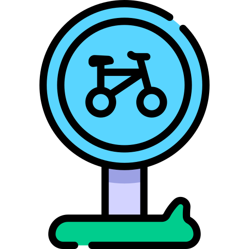 fietsenstalling Kawaii Lineal color icoon