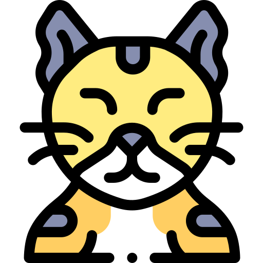 猫 Detailed Rounded Lineal color icon