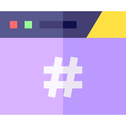 hashtag Basic Straight Flat icoon