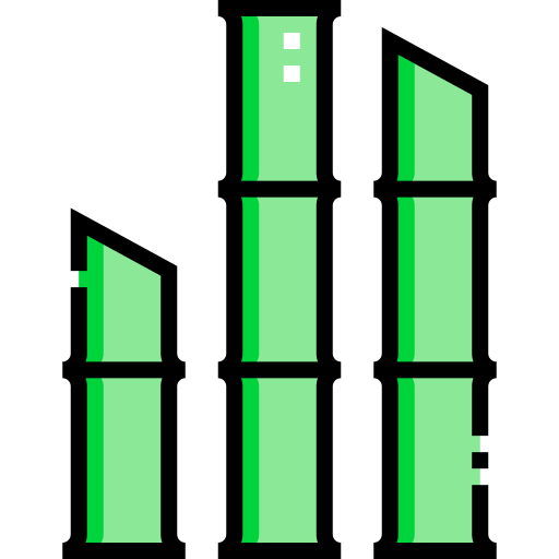 bamboe Detailed Straight Lineal color icoon