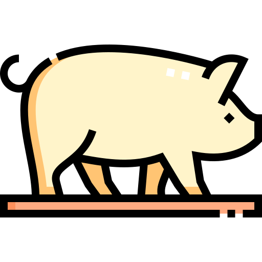 Свинья Detailed Straight Lineal color иконка