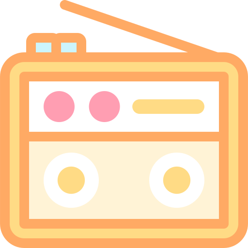 라디오 Detailed color Lineal color icon