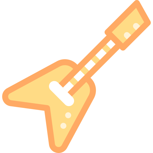 elektrische gitarre Detailed color Lineal color icon