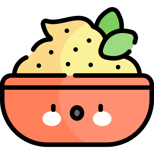 Картофельное пюре Kawaii Lineal color иконка