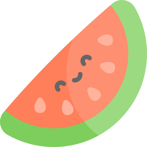 watermeloen Kawaii Flat icoon