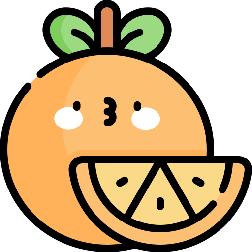 オレンジ Kawaii Lineal color icon